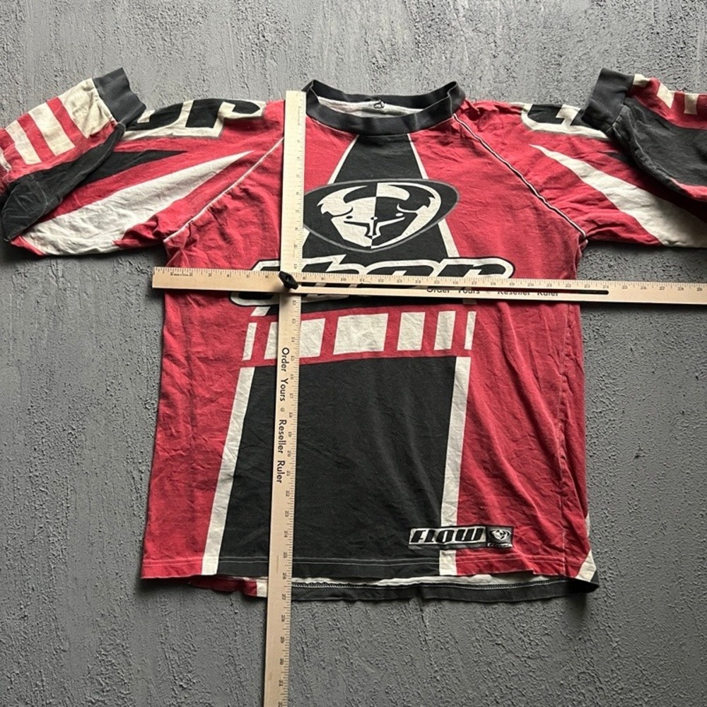 Vintage Thor Motocross Jersey Men Large Red 1990s Flow Racing Long Sleeve - Picture 6 of 9